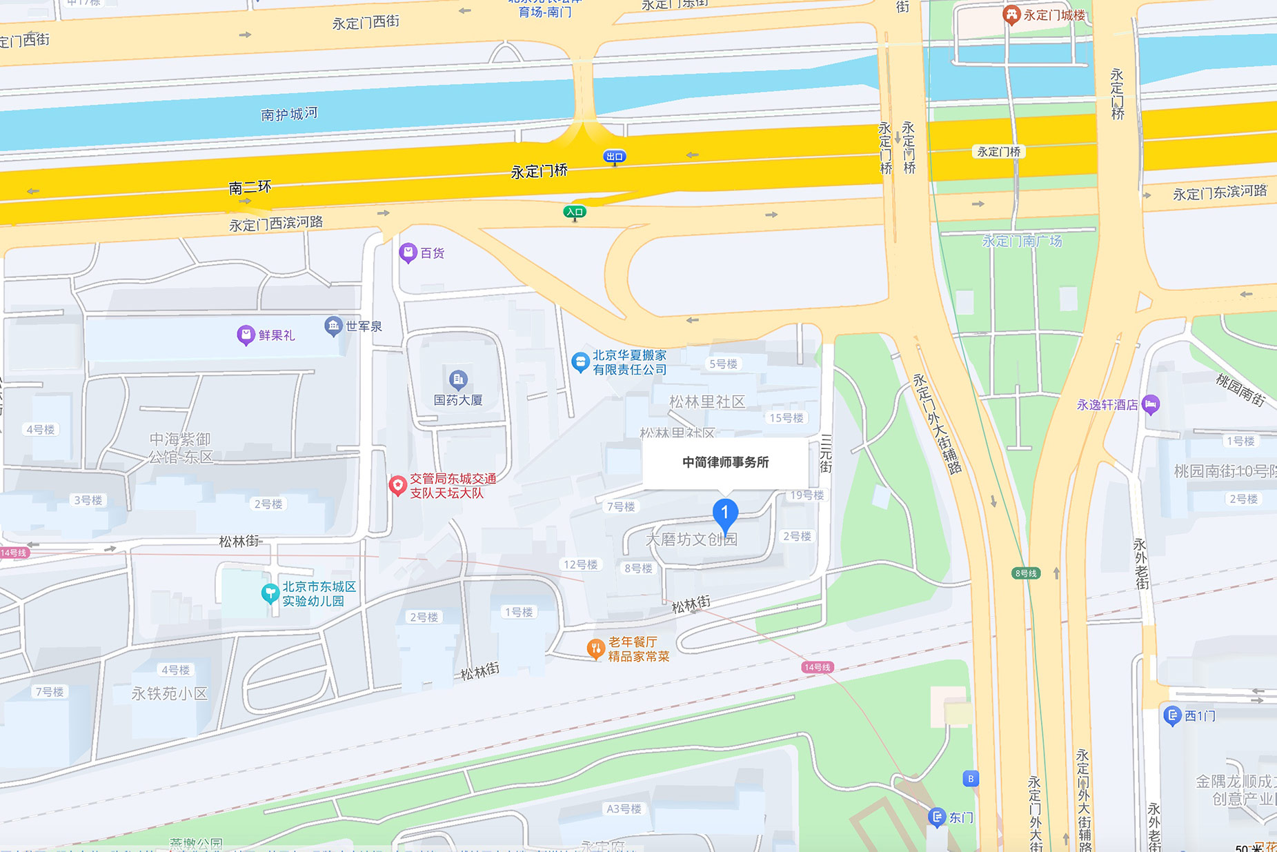 中简律师事务所地图位置